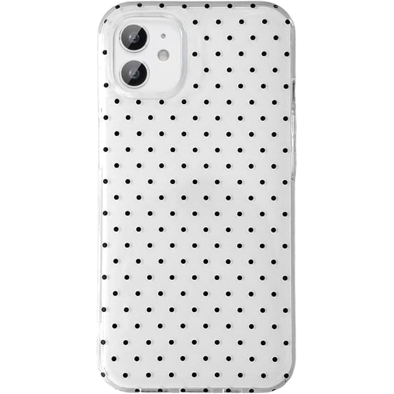 Cute Phone Case for iPhone 11 Case Polka Dot Fashion Aesthetic Design for Women Girls, Slim TPU Shockproof Protective Phone Cover for iPhone 11 - White
