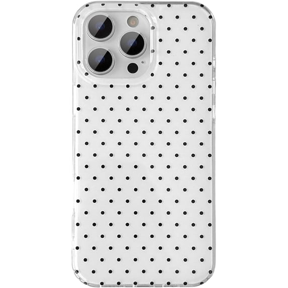 Cute Phone Case for iPhone 16 Pro Max Case Polka Dot Fashion Aesthetic Design for Women Girls, Slim TPU Shockproof Protective Phone Cover for iPhone 16 Pro Max - White