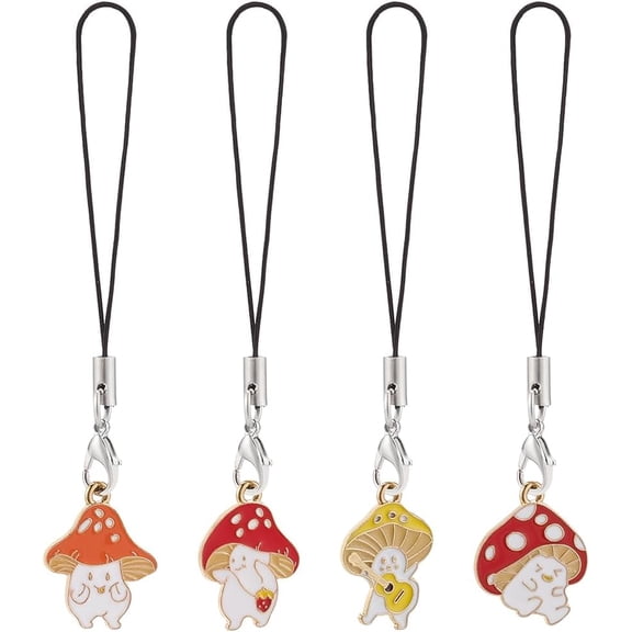 Cute Phone Charm Accessories Fruit Lollipop Butterfly Milk Tea Bear Colorful Resin Phone Charm Strap diy Mixed Color