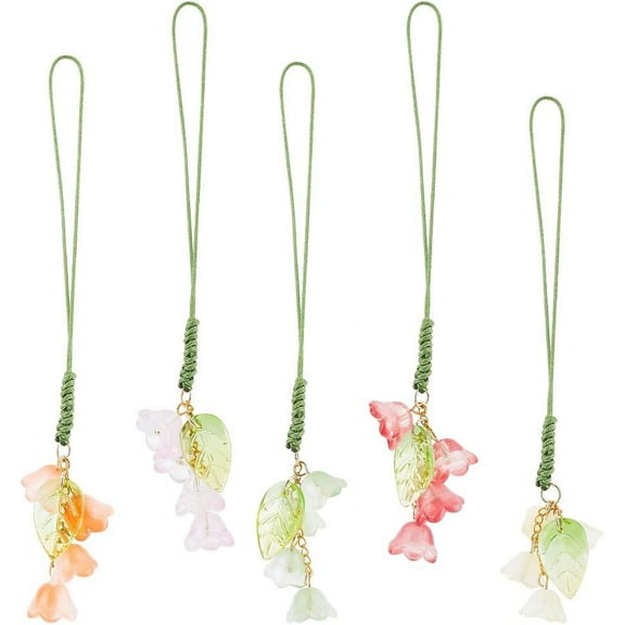 Cute Phone Charm Accessories Fruit Lollipop Butterfly Milk Tea Bear Colorful Resin Phone Charm Strap