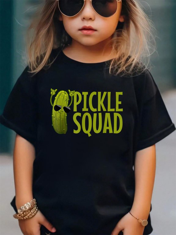 Cute Pickle Design for Men Women Kids Cucumber Pickle LoverCotton Soft Graphic Tee Breathable Playwear T-Shirt