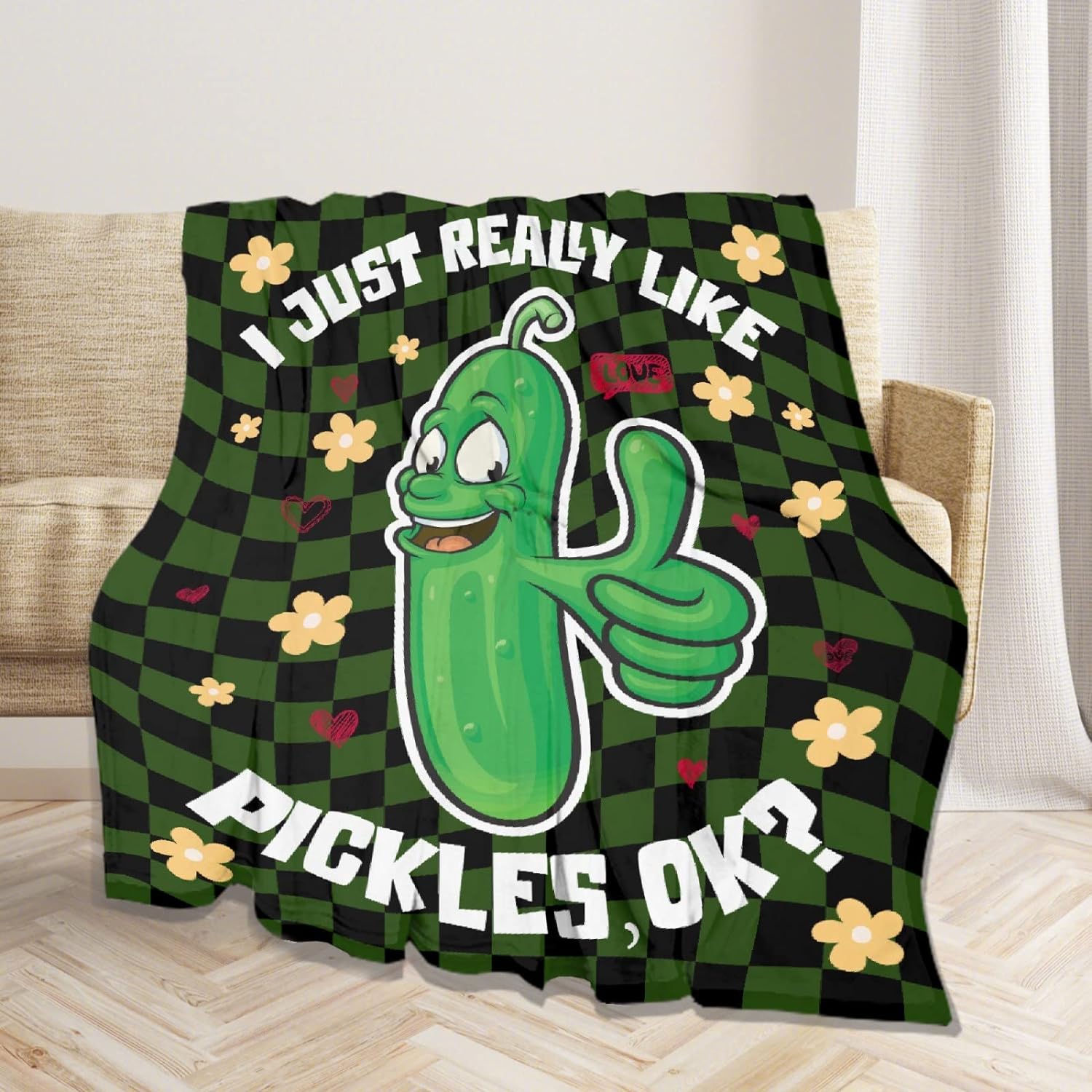 Cute Pickle Throw Blanket,I Just Really Like Pickles Ok Blanket Soft