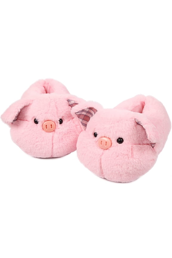 Cute Pig Animal Slipper for women Adult Fuzzy Warm House Slippers Novelty Fluffy Home Shoes Ladies Winter Slippers Indoor OutdoorSize5-6