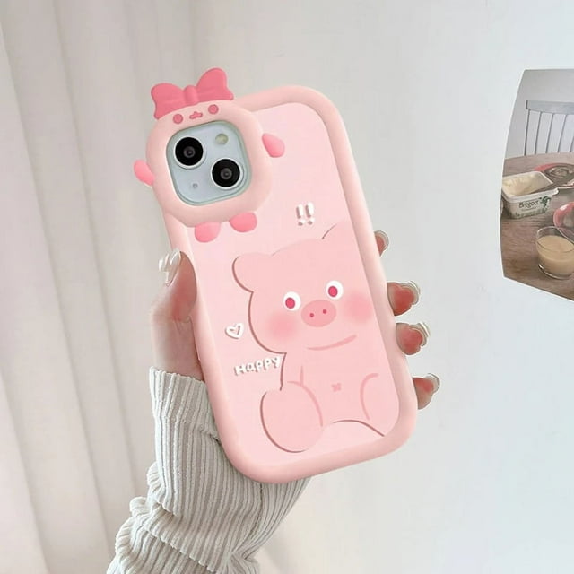 Cute Pig Bear Case For IPhone 14 11 13 12 15 Pro Max X XR XS Max 7 8 6