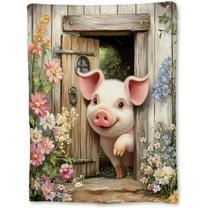 Cute Pig Blanket, Soft Cozy Flannel Throw Blanket for Adults Kids Men Women, Lightweight Warm Fuzzy Blankets for Couch, Travel, Bed Home Decor 50×40 in