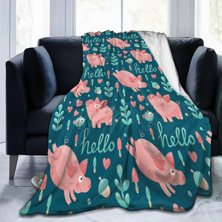 Cute Pig Blanket, Soft Warm Bed Bedding Throw Blankets for Couch