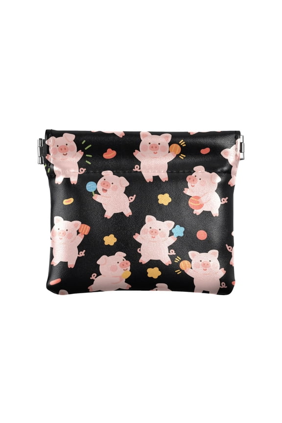 Cute Pig Play Wallet Small PU Leather Change Pouch Wallet for Women