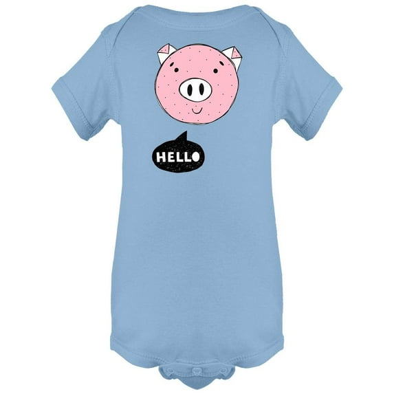 Cute Pig Says Hello Bodysuit Infant -Image by Shutterstock, 18 Months