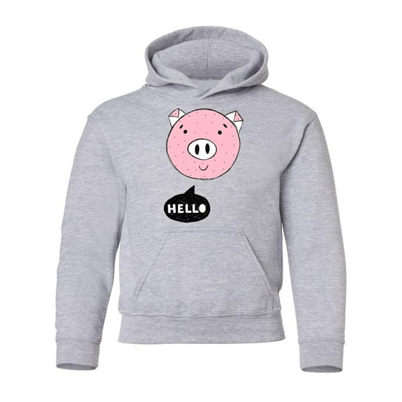 Cute Pig Says Hello Hoodie Juniors -Image by Shutterstock,  Large