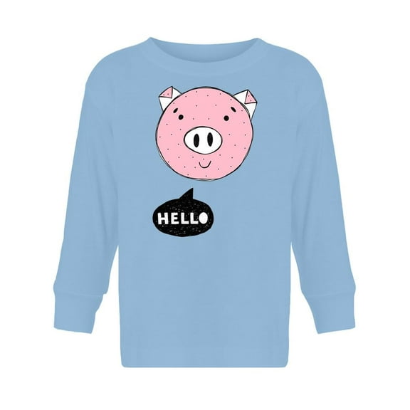Cute Pig Says Hello Long Sleeve Toddler -Image by Shutterstock, 2 Toddler