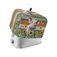 thumbnail image 1 of Cute Pig Small Toaster Cover 2 Slice, Kitchen Appliance Covers, Yellow Sunflowers Teal Brown Wooden Vintage Art Toaster Oven Cover with Loop, Bread Machine Cover Polyester Dust Cover Protection, 1 of 4