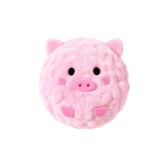 Cute Pig Squeaky Ball for Small Dogs Cats, Soft Plush Bouncy Teething Toy, Interactive Noise Maker for Puppy Anxiety Relief Indoor Play Chew