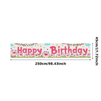 Cute Pig Themed Happy Birthday Banner Background Decor Party Supplies Photography Props for Birthday Party Backdrop Decors Event Celebrations Photo Booth Decorations