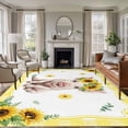 thumbnail image 1 of Cute Pig Washable Living Room Rugs 5'x7', Sunflower Daisy Yellow Plaid Summer Field Low Pile Throw Large Area Rugs Non-Slip Sturdy Edge Binding Carpet for Dining Room Bedside Kitchen, 1 of 9