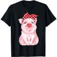 thumbnail image 1 of Cute Pig With Bandana Funny Pig Lovers Gift T-Shirt, 1 of 5