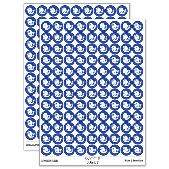 Cute Pigeon Bird 200+ Round Stickers - Dark Blue - Matte Finish - 0.50" Size