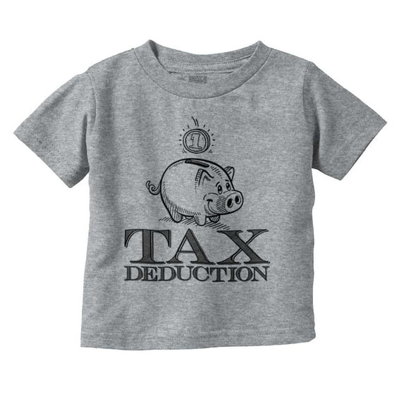 Cute Piggy Bank Tax Deduction Toddler Boy Girl T Shirt Infant Toddler Brisco Brands 5T