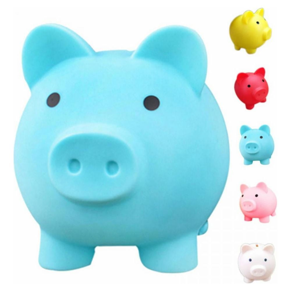 Cute Piggy Bank, Unbreakable Plastic Pig Coin Bank Money Box for