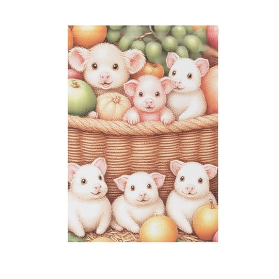 Cute Pigs and Fruits Garden Flag 12X18 Double Sided Yard Flags for Outside Outdoor All Seasonal Decoration