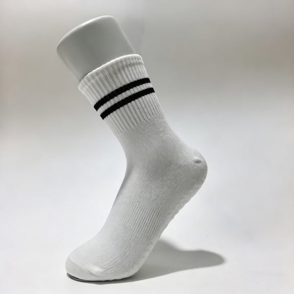 Cute Pilates Socks with Grips for Women – Non Slip Stripe Print Socks for Yoga, Workouts Barre Socks