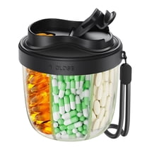 Cute Pill Dispenser with 7 Large Compartments, Portable Pill Bottle Organizer with Wide Opening for Easy Use, Anti-Mix Pill Organizer for Travel, BPA-Free Pill Container