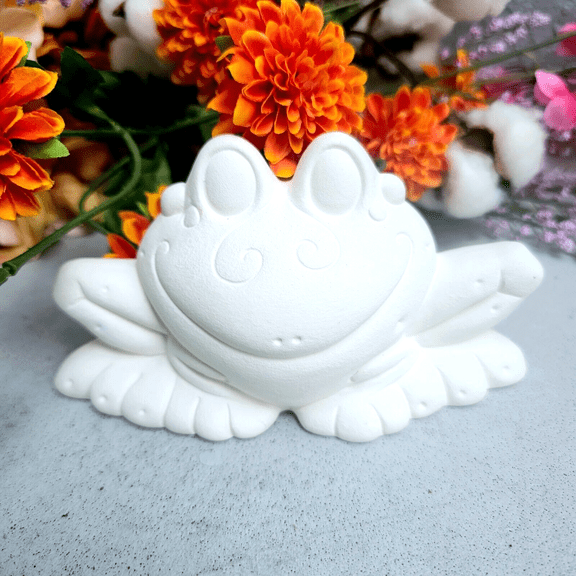 Cute Pimpled Frog 6" Ceramic Bisque Ready To Paint Pottery