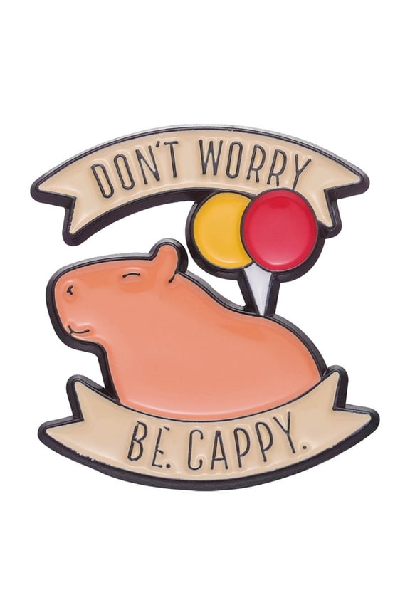 Cute Pin Backpack Cool Lapel Hat Pin Jackets Funny Little Capybara Brooch Letters Series Fashion Jewelry