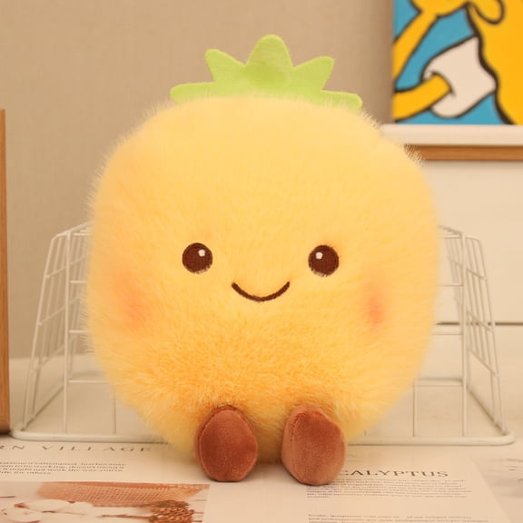 Cute Pineapple Plush Toy, Soft Fluffy Fruit Stuffed Doll, Adorable Smiling Pineapple Plushie, Cuddly Decor Pillow, Perfect Birthday Gift for Kids & Friends