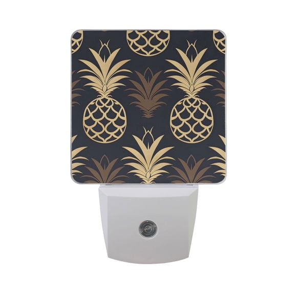 Cute Pineapple Silhouette Night Light 2 Pack LED Nightlight Plug into Wall Dusk to Dawn Sensor Soft White