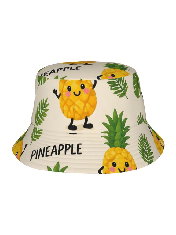 Cute Pineapple Tropical Fisherman's Hat Casual and Breathable Sun Hat for Men and Women