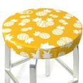 thumbnail image 1 of Cute Pineapple Yellow Round Bar Stool Seat Covers, Elastic Round Chair Cover Stool Seat Slipcover Bar Stool Cushions Round Pad for 12-14 inch, 1 of 5