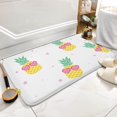 Cute Pineapples Bathroom Rugs Soft Bath Rugs Non Slip Washable Cover