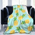 thumbnail image 1 of Cute Pineapples Throw Blanket Ultra Soft Warm All Season Polka Dots Background Decorative Fleece Blankets for Bed Chair Car Sofa Couch Bedroom 50"X40", 1 of 6