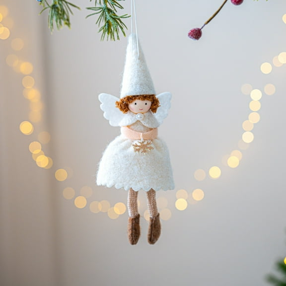 Taicans Cute Pink Angel Christmas Ornament with Wings & Tree Charm,Soft Plush Xmas Tree Hanging Decor,Festive Holiday Decoration for Home,Christmas Tree,Xmas Tree Ornaments,Angel Ornaments