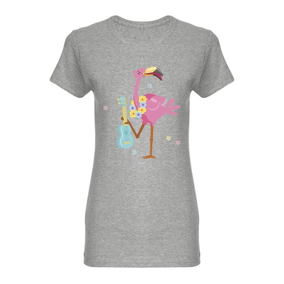 Cute Pink Beach Flamingo Shaped T-Shirt Women -Image by Shutterstock, Female Large