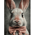 thumbnail image 1 of Cute Pink Bow Bunny Canvas Print, Soft Rabbit Art, Easter & Kids Room Pastel Home Wall Decor, 1 of 8