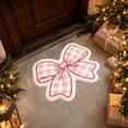 thumbnail image 1 of Cute Pink Bow Floor Rug, Non-Slip Stain Resistant Polyester Bedroom Mat, Soft Girly Decor Rug for Vanity Nursery Dorm Window, 1 of 8