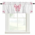 thumbnail image 1 of Cute Pink Bow Valances for Windows Pink Ribbon Day Mother's Day Valentine's Day Rod Pocket Curtain Valance Window Treatment Short Curtains for Kitchen Living Room, 42"x12", 1 of 9