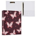 thumbnail image 1 of Cute Pink Butterflies 3 Ring Hardcover Binders 1.5in Round Rings for Letter-Size Folder Paper Organizer Pockets for Office Student Recipe, 1 of 9