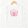 thumbnail image 1 of Cute Pink Butterfly Girls Graphic Tee Smile Today Positive Gift 100% Cotton Kids Short Sleeve T-Shirt 4-13Y, 1 of 5