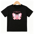 thumbnail image 1 of Cute Pink Butterfly Girls Graphic Tee Smile Today Positive Gift 100% Cotton Kids Short Sleeve T-Shirt 4-13Y, 1 of 5