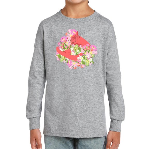 Cute Pink Cat W Flowers Long Sleeve Toddler -Image by Shutterstock,  2 Toddler
