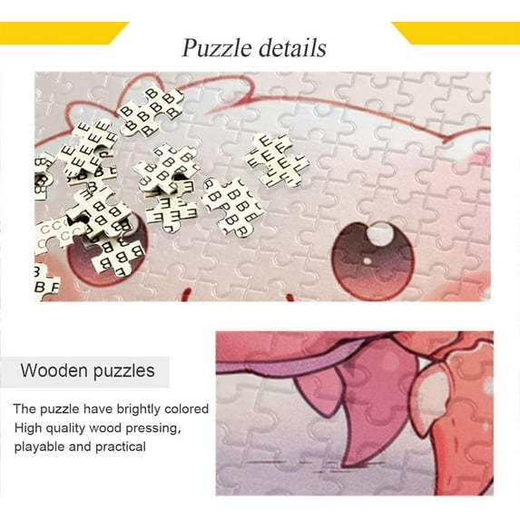 Cute Pink Crab Jigsaw Puzzle 1000 Pieces, Zigsaw with Storage Bag and Reference Picture Easy to Solve Family Game Creative Gift for Friends Parents Grandparents