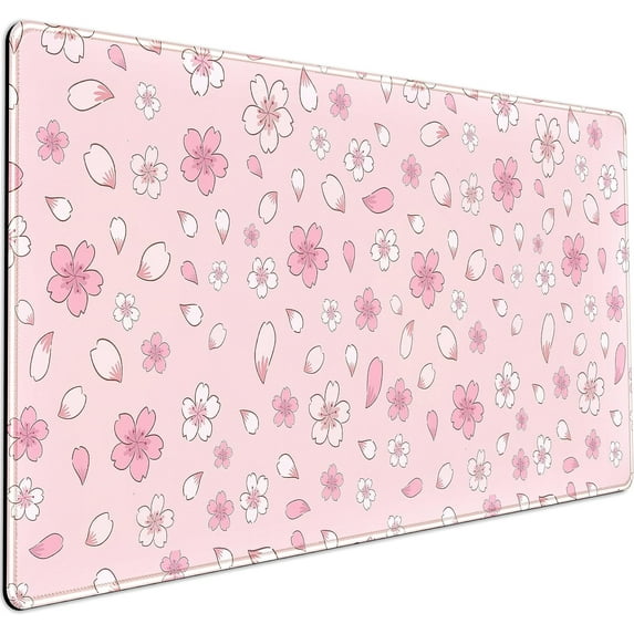 Cute Pink Desk Mat Cherry Blossom Large Mouse Pad XXL 31.5''''x15.7'''', Pastel Anime Aesthetics Desk Pad Keyboard Mat Big Gaming Deskmat, Extended Mousepad Desk Accessories for Women Office Decor