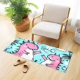 Cute Pink Dinosaur Plush Absorbent Bath Mat Non Slip TPR Backing 39"x20
