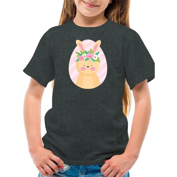 Cute Pink Easter Bunny T-Shirt Juniors -Image by Shutterstock, Large