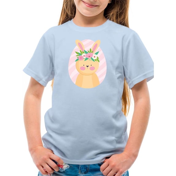 Cute Pink Easter Bunny T-Shirt Juniors -Image by Shutterstock, Large