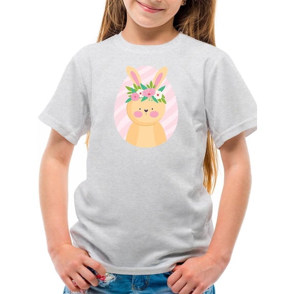 Cute Pink Easter Bunny T-Shirt Juniors -Image by Shutterstock, Large