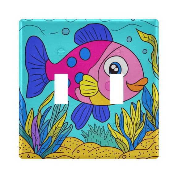 Cute Pink Fish Decorative Light Switch Plates Switch Cover Decorative Wall Plates Ideal for Living Room Kitchen Bedroom and Study