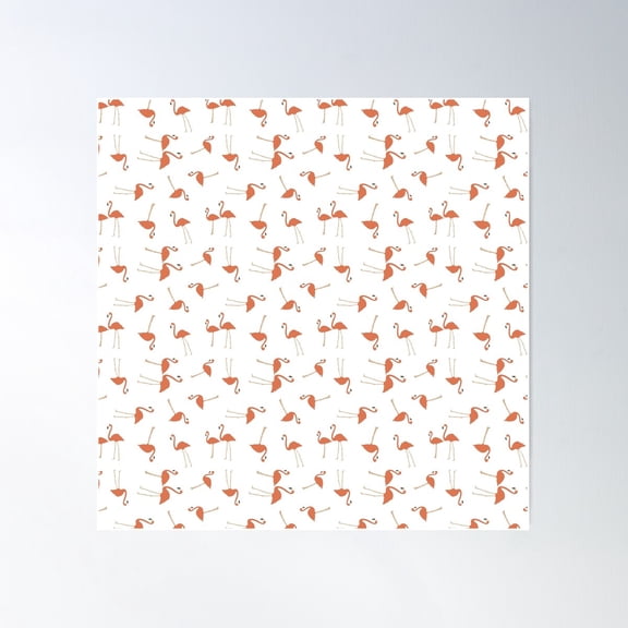 Cute Pink Flamingo Pattern Poster Wall Art, Modern Wall Decor For Living Room Bedroom, 30x30 UNFRAMED